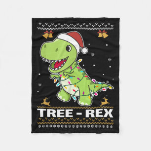 Tree Rex Funny Tyrannosaurus Rex Christmas Pun  Fleece Blanket