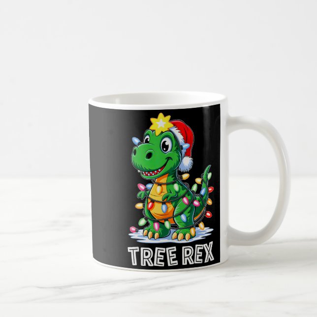 Tree Rex Funny Xmas T Rex Christmas Dinosaur Boys  Coffee Mug (Right)