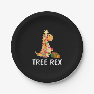 Tree Rex Pun Christmas Dinosaur   Paper Plate