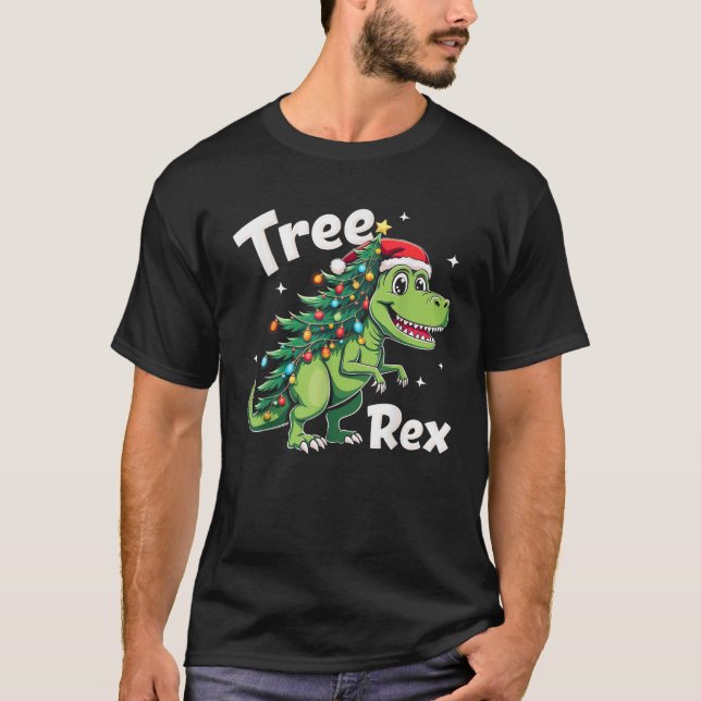 Tree Rex T Rex Christmas Lights Ornaments  T-Shirt (Front)