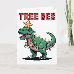 Tree Rex Ugly Christmas Sweater Dinosaur  Card