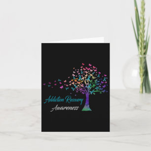 Tree Ribbon Addiction Recovery Awareness Comfort C Card
