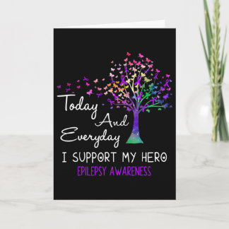 Tree Ribbon I Support My Hero Epilepsy Awareness  Card