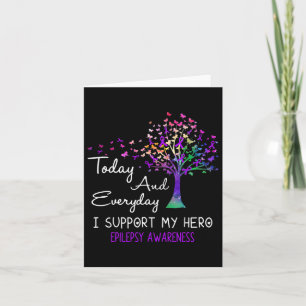 Tree Ribbon I Support My Hero Epilepsy Awareness Card