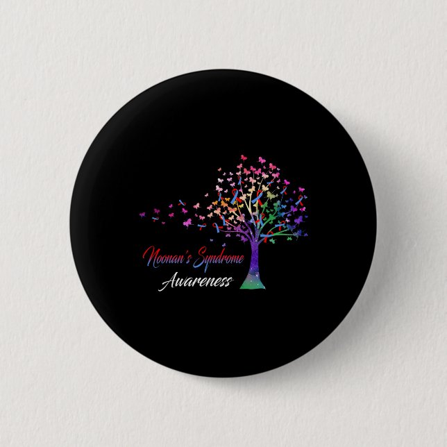 Tree Ribbon Noonan's Syndrome Awareness  2 Inch Round Button (Front)
