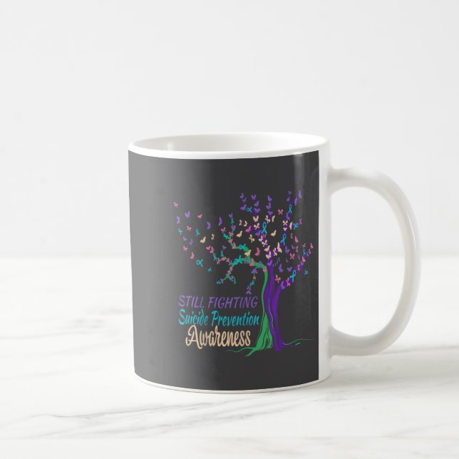 Tree Ribbon Still Fighting Suicide Prevention Awar Coffee Mug (Right)
