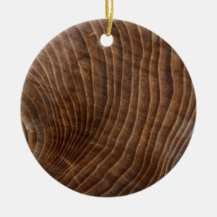 Tree rings ceramic ornament