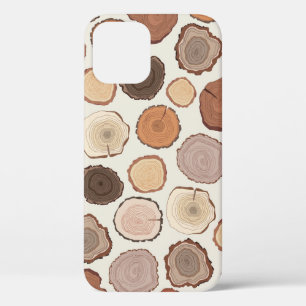 Tree Rings Forest Doodle Pattern iPhone 12 Case
