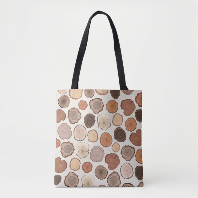 Tree Rings Forest Doodle Pattern Tote Bag (Front)