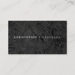 TREE RINGS in BLACK II Modern Business Card