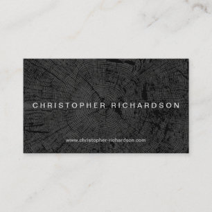 TREE RINGS in BLACK Modern Business Card