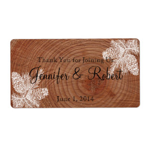 Tree Rings Rustic Country Water Bottle Label