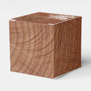 Tree Rings Rustic Country Wedding Favour Box