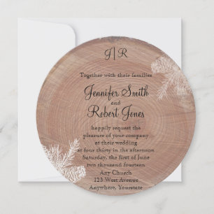 Tree Rings Rustic Country Wedding Invitation