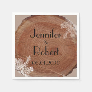 Tree Rings Rustic Country Wedding Napkin