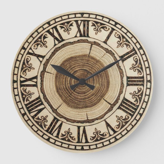 Tree Rings Wall Clock  (Front)