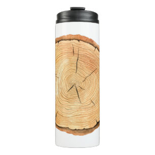 Tree rings. Watercolor illustration. hand drawn ab Thermal Tumbler