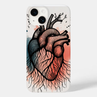 Tree Root Heart – Soulful Line Art Case-Mate iPhone 14 Case