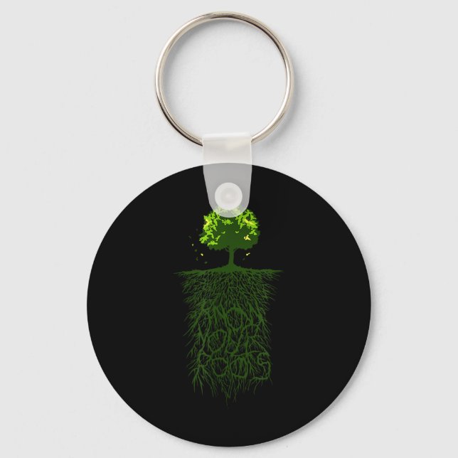 Tree Root Know Your Origin Nature Environmental Keychain (Front)
