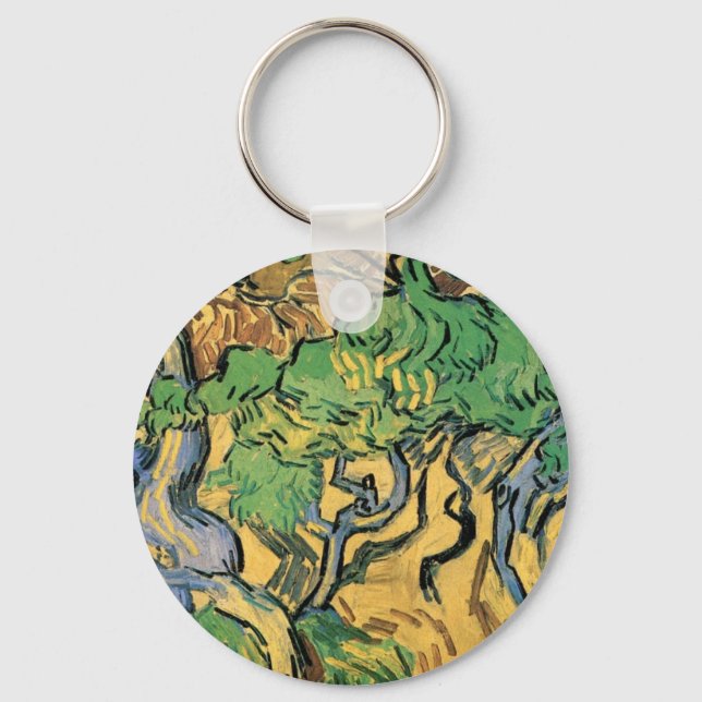 Tree Roots and Trunks by Vincent van Gogh Keychain (Front)