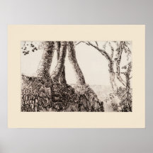 Tree Roots Cornwall Eleanor Hughes Restrike Print