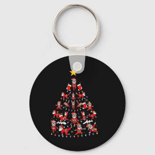 Tree Santa Claus Yoga Pose Yoga Santa Christmas Yo Keychain