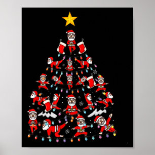 Tree Santa Claus Yoga Pose Yoga Santa Christmas Yo Poster