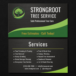 Tree Service Arborist Metallic Business Card