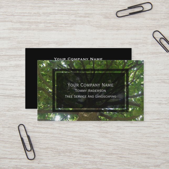 Tree Service Business Cards (Front/Back In Situ)
