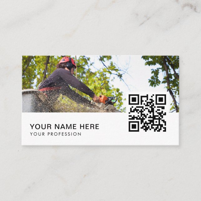 tree service business cards QR Code  (Front)