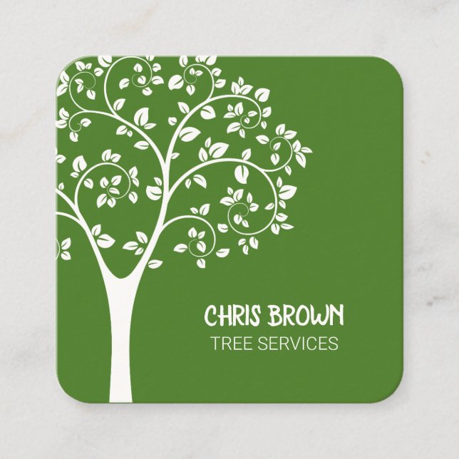 Tree Services Square Business Card (Front)
