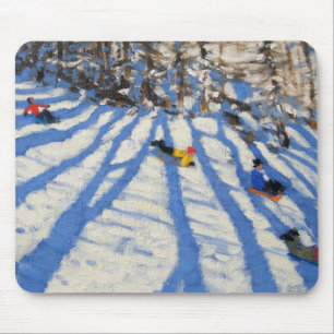 Tree shadows Morzine Mouse Pad