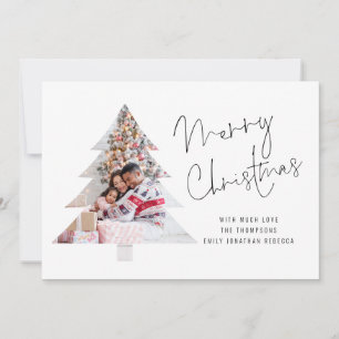 Tree Shape Photo 2026 Calendar Merry Christmas Holiday Card