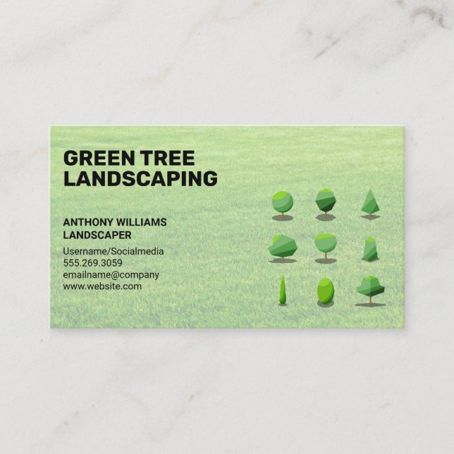 Tree Shapes | Landscaping Logo Business Card (Front)