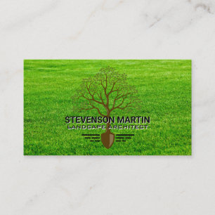 Tree Shovel Logo   Grass Landscaping Business Card