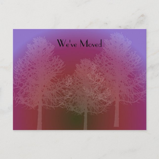 Tree Silhouette Change of Address Announcement Postcard (Front)