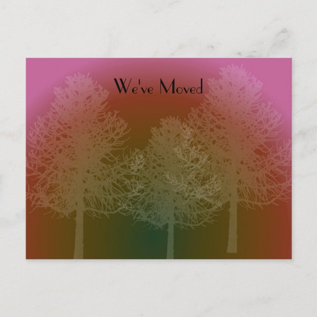 Tree Silhouette Change of Address Announcement Postcard (Front)