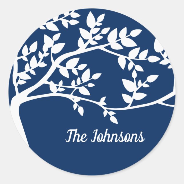 Tree Silhouette Classic Round Sticker (Front)