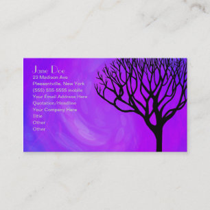 Tree Silhouette (Northern Lights) Business Card