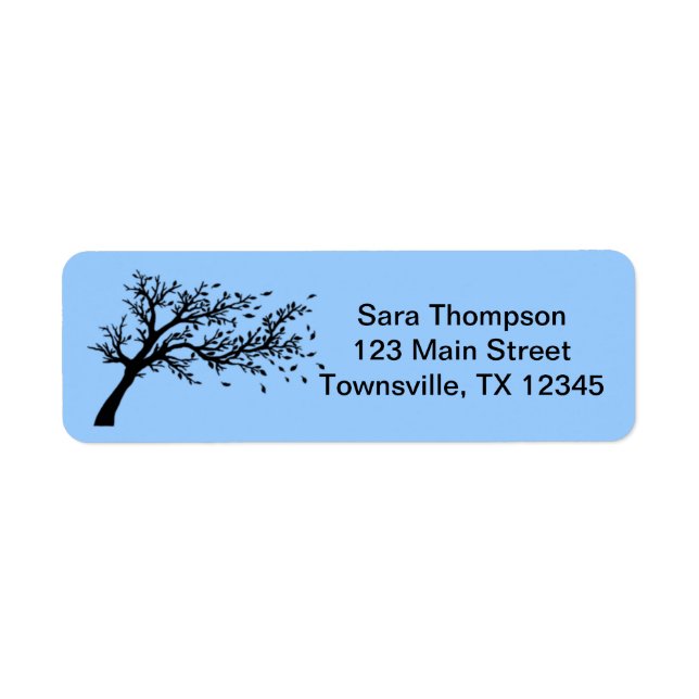 Tree Silhouette of Tree in the Wind (Front)