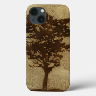 Tree Silhouette on Bronze Background iPhone 13 Case
