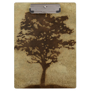 Tree Silhouette on Bronze Background Clipboard