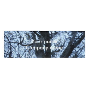 Tree Silhouette Photograph Custom Name Tag