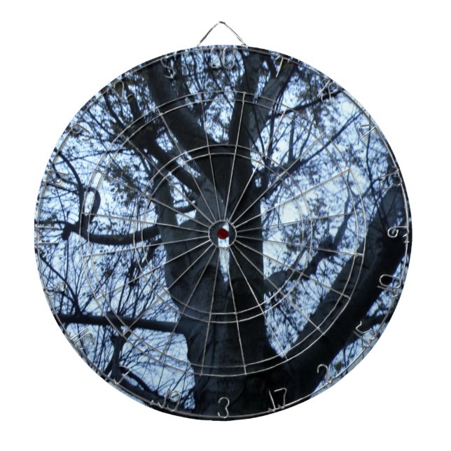 Tree Silhouette Photograph Dart Board (Front)
