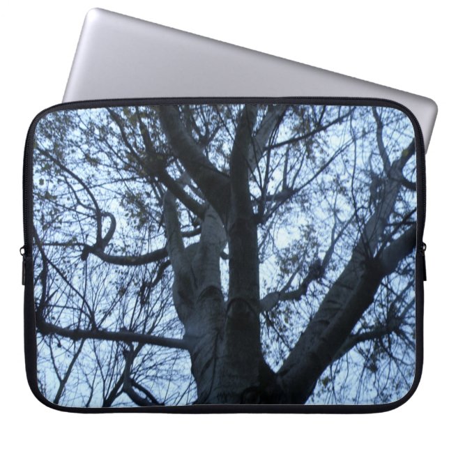 Tree Silhouette Photograph Laptop Sleeve (Front)