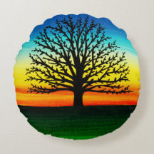 Tree silhouette throw cushion