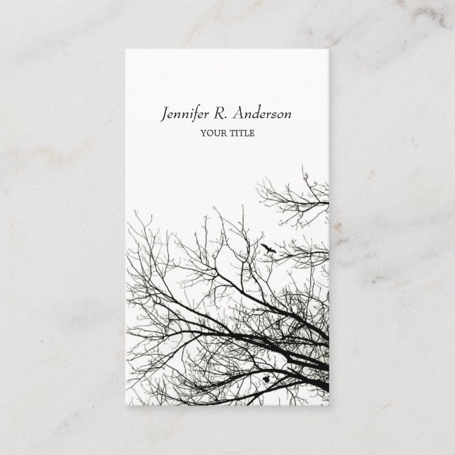 Tree Silhouettes Creative B&W business card (Front)