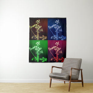 Tree Silhouettes in Four Seasons Tapestry