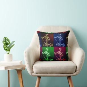 Tree Silhouettes in Four Seasons Throw Pillow
