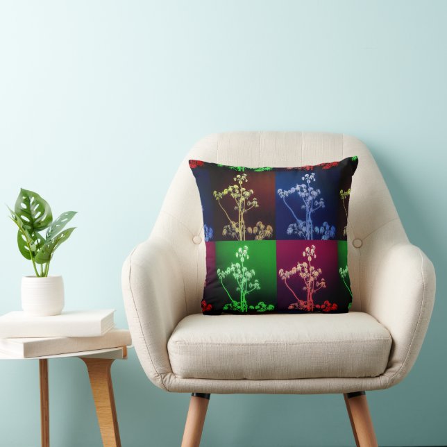 Tree Silhouettes in Four Seasons Throw Pillow (Chair)